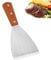 Plancha Spatule, Spatule Multifonction En Acier Inoxydable Steak Crème Grattoir De Plaque De Cuisson, Spatule De Barbecue Plate Avec Manche En Bois Pour Barbecue De Cuisine Hamburger Grillé