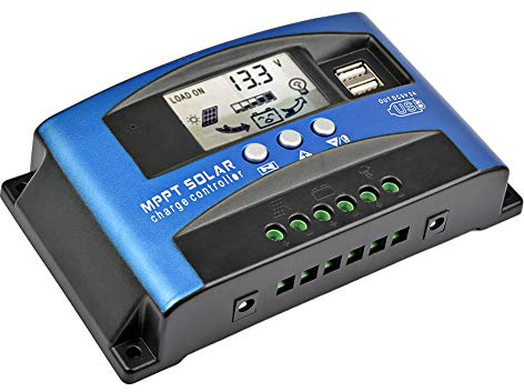 SUNYIMA 30A MPPT SolarLaderegler, Solar Ladegerät Controller mit LCD Display Dual USB mehrere Laststeuerungsmodi, MPPT technischer maximaler Ladestrom (30A)