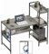 Bestier Scrivania per Computer con Ripiani 120 cm Piccola Scrivania ad Angolo per Scrivere e Studiare per Spazi Compatti Camera da Letto, Libreria Reversibile e Ripiano Sottostante