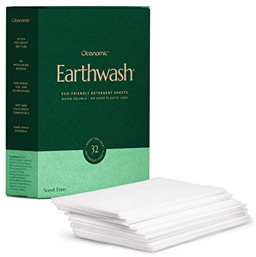 Laundry Detergent Sheets Scent-Free - 32 Sheets, Up To 64 Loads Hypoallergenic Detergent Strips, Ideal for Travel Home Liquidless Laundry Sheets