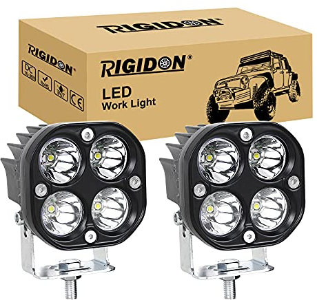 RIGIDON 2 Pcs 40W cube barre de travail led, 3 pouces 8 cm 12V 24V phare de travail led, Feux de travail pour offroad Voiture camions SUV ATV 4x4 tracteur bateau, Spotlights projecteurs 6000k blanc