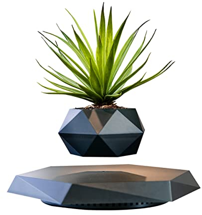 HCNT Levitation Air Bonsai Blumentopf, magnetisch, Mini-Drehtopf, Hängend, Sukkulenten, Himmel, Garten, Blumentopf, für Wohnkultur, Wohnzimmer, Büro, Schreibtisch (schwarz)