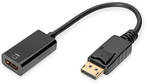 DIGITUS câble Adaptateur DisplayPort Actif - DP vers HDMI Type A - HDMI 2.0 - UltraHD 4k/60Hz - 0.2m - Noir