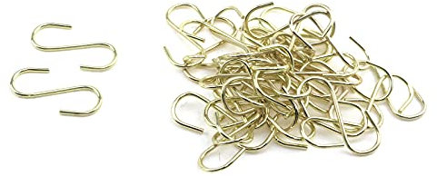 T Tulead 40 mini ganchos dorados claros para colgar en forma de S para armario, gancho de 2 x 42 mm (T*L) para colgar joyas, bolsos, llaves