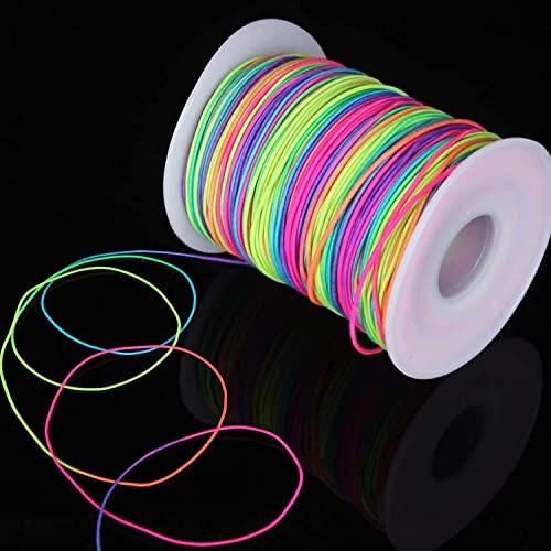 Callenbach Gummiband für Armbänder, Elastisches Nylonschnur Gummibänder Nylonfaden Bunte Reißfest Schmuckband Regenbogen Faden Elastisch Schmuckfaden Gummifaden Perlenband Basteln (1mm 100m)