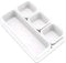 Addis 8 bandejas de almacenamiento de plástico para cajones entrelazados, para cocina, oficina, escritorio, maquillaje, ropa, joyería, manualidades, baño, organización, color blanco