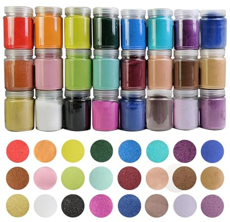 HappyFiller Colored Sand Art Kits Set of 24,Unity Sand Crafts DIY Drawing Painting Material,Vase Fillers, Wedding Ceremony Decoration,24 Bottles X 10 OZ Each Color