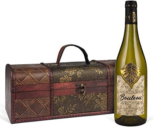 Bouleau Weißwein Sauvignon Blanc IGP Frankreich (0,75 l) in Antik-Style Holzkiste