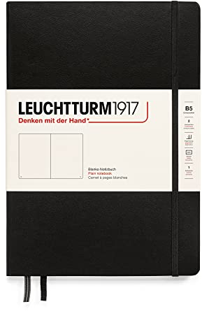 LEUCHTTURM1917 366183 Notizbuch Composition (B5), Hardcover, 219 nummerierte Seiten, Schwarz, Blanko