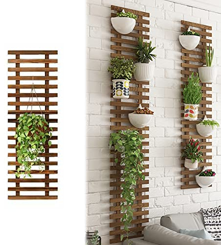 XLHWJCP Treillage Pots en Bois, Support Plantes Grimpantes Brise Vue ClôTure de Jardin Treillis, Support Tuteur Colonne pour Plantes Grimpantes Décoration Murs Terrasse Jardin (90x29cm/35.4x11.4in)