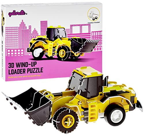 qollorette Aufziehspielzeug 3D Puzzle Baustellenfahrzeuge Kinder Ladewagen Baufahrzeuge Spielzeug Aufziehauto Lernspiele für Kinder Jungen und Mädchen