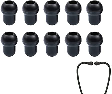 Eabdice 10 Stück Ohrstöpsel für Stethoskop, Silikon, Schwarz