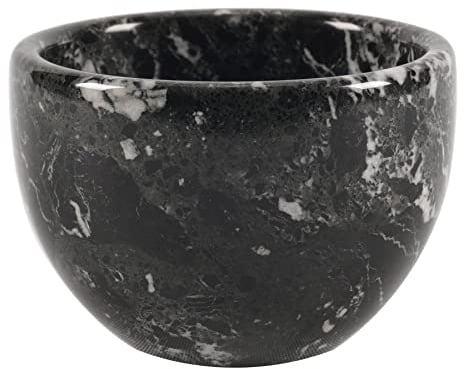 Radicaln Bol à Crème de Rasage en Marbre 215,5 g - Fait à la Main pour Esthéticienne - Pour Brosse et Gel à Raser - Plus Facile à Faire Mousser (Zebra Black)