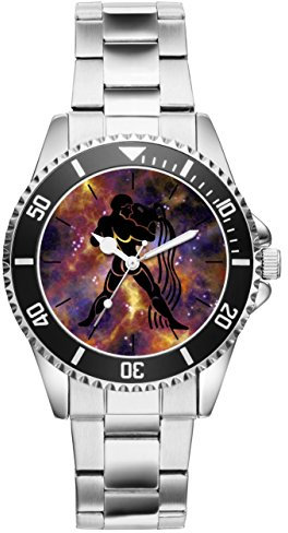 KIESENBERG Herrenuhr Sternzeichen Wassermann Fan Armbanduhr Geschenk Analog Quartz Metallband Uhr 6177