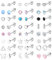 Diamday 24Paare 20G Chirurgenstahl Ohrstecker Set für Damen Männer Stern Mond Herz Blume Opal Tiny Knorpel Screwback Ohrringe Flach Zurück Ohrringe Knorpel Helix Tragus Daith Ohrringe Piercing