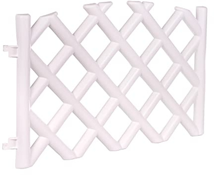 Outdoor Garden Fence Panels for Vegetable Gardening, Lawn Landscaping, and Animal Barrier Borders, 11.5 ft White Heavy-Duty Plastic with In-Ground Stakes, Weather Resistant