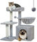 PAWZ Road Árbol para gatos pequeño, torre para gatos de 71.8 cm para gatos de interior, hamaca grande y percha superior extraíble, gris
