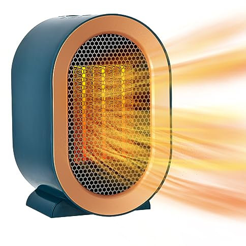 Electric Heater, Fan Heaters for Home Low Energy Silent, Mini Ceramic Heater with 2 Heat Settings, Overheating & Tip-Over Protection, Portable Space Heater for Office, Home and Bedroom