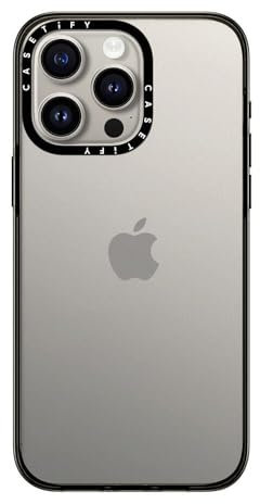 CASETiFY Compact Case for iPhone 15 Pro Max [Lightweight / 4ft. 2X Military Grade Drop Protection/Slim] - Clear Black