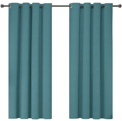 Ystyle Thermovorhang Kälteschutz 2er Set, Gardinen Blickdicht 100%, Wärmeschutzvorhang 140×180cm, Thermovorhang Gegen Kälte Und Hitze, Blackout Curtain, Vorhang Verdunkelungsvorhang, Türkis