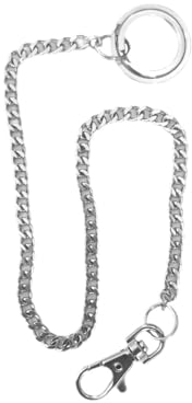 KAPSING Brieftasche Kette, Edelstahl schlüsselkette mit karabiner, Langer Schlüsselanhänger,hosenkette Punk-Schlüsselanhänger für Biker Trucker, 40cm Langer Schlüsselanhänger