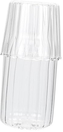BESTonZON 1 Satz Eine Person Trinkt Einen Kalten Wasserkocher Krugflasche Aus Klarem Glas Nachtwasserkrug Becher Und Dekanter Wasserkocher Aus Glas Schlafzimmer Wasserglas Empfindlich Gläser
