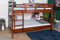 Etagenbett/Stockbett 160 x 200 cm Easy Premium Line K24/n, Kopf- und Fußteil gerade, Buche Massivholz Dunkelbraun lackiert, teilbar