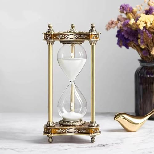 VINGAA Sanduhr-Timer, 30 Minuten, geprägte Metall-Sanduhr, große Sanduhr-Dekoration für moderne Zuhause, Küche, Büro, Dekoration