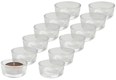 12 x Teelichtgläser Teelichthalter Votivkerzengläser 5 x 3,5 cm Tischdeko Dekoration Kerzen auch als Dipschale verwendbar
