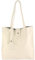 modamoda de - T247 - Ital. Leder Shopper mit herausnehmbarer Innentasche, Farbe:Creme
