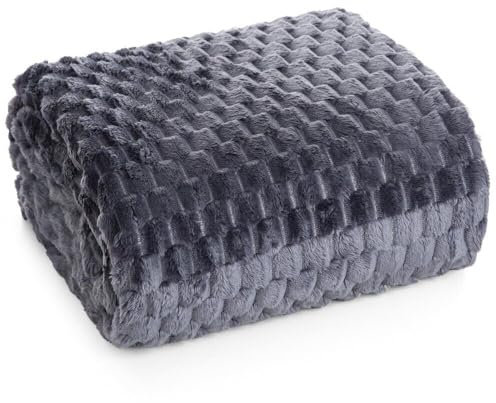 Wohndecke Kuscheldecke Kniedecke Überwurf 3D Effekt Gesteppter Stoff Karomuster Einfarbig Modernes Design Cindy6 TV-Decke Sofadecke (Stahl, 130x160 cm