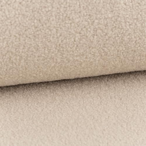 Boucle Stoff Teddystoff Kunstfell Teddy Fur uni beige-sand 1,5m Breite