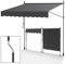 Jayseuw Klemmmarkise Balkon ohne Bohren, markise 350cm breit, mit Handkurbel, Höhenverstellbare, UV-beständig und wasserdicht Klemmmarkise für Terrasse Balkon, Grau