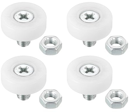 PATIKIL 19mm Drawer Rollers, 4 Plastic Drawer Pulley Replacement Wheels Bearing Small Pulley with Nuts
