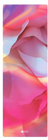 Yoga Design Lab Combo Yogamatte | rutschfest, Matte/Handtuch, Guter Halt bei viel Schweiß, Naturkautschuk | mit Tragegurt (Rose, 5.5mm)