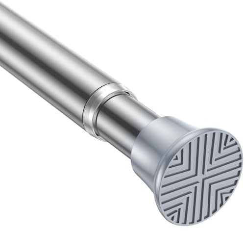 AIZESI Teleskopstange 46-90cm, 1 Stück Silber Gardinenstange Zum Klemmen, Klemmstange Verstellbare Für Fenster, Schrank, Badezimmer