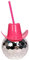 MEISH Reusable Disco Ball Cups Pink Cowgirl Hat Mirror Party Cup with Straws Sparkly Glitter Reusable Disco Ball Cups Cocktail Wine Cup for Party Supplies
