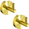 QNIIAED 2 Pack Towel Hooks for Bathrooms,Stainless Steel Door Hook Screw in for Coat Robe(Brushed Brass Gold)