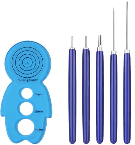 Hsthe Sea 6-teiliges handgefertigtes Blumenrollwerkzeug-Set – Papierblumen-Werkzeuge, Roll- und Curling-Quilling-Nadelstift, geschlitzte Quilling-Werkzeuge, Bastelbedarf für DIY-Papierblumen