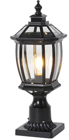 CSSYKV Moderne Luci A Colonna per Patio Lampada con Tappo A Palo in Vetro E27 Luci A Colonna per Esterni con Ingresso nel Cortile con Base per Montaggio su Molo, per Pali in Legno da Giardino