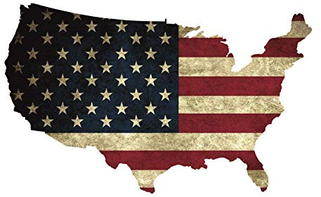 Wandtattoo USA Flagge Old, Modern 6 Größen Aufkleber Sticker Deko Amerika Folie (Old, 100cm Länge 60cm Höhe)