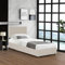 Corium Polsterbett Juva Bettgestell mit aufklappbarem Lattenrost Bettrahmen Cord Schlafzimmer 90x200 cm Beige