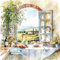 ti-flair Servietten Papier 33x33cm 3-lagig 20 Stück - hochwertig & nachhaltig - Einweg Geburtstagsservietten - Papierservietten für Hochzeit & Dinner Gastronomie Alltag - mit mediterraner Landschaft