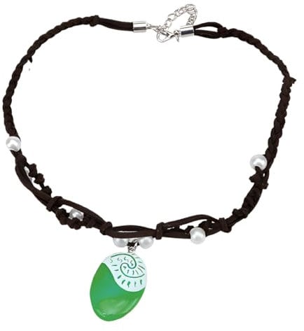 NHQZ Collar para Vaiana,Collar con colgante de océano de Moana, collar iluminado, collar con colgante trenzado a mano para mujeres y niñas (verde que brilla en la oscuridad)
