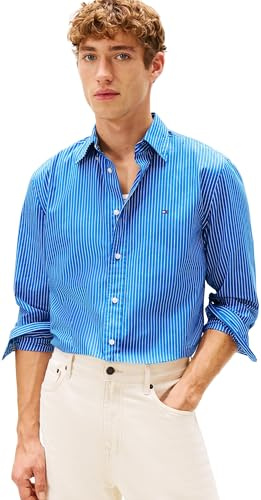 Tommy Hilfiger Herren Core Hairline Poplin Rf Shirt Mw0mw41399 L/S Shirt (1er Pack)