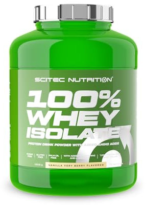 Scitec Nutrition 100% Whey Isolate - Puro Poder Proteico con BCAAs - Glutamina y Arginina - Fórmula sin Azúcar ni Gluten, 1816 g, Vainilla-Frutas del bosque