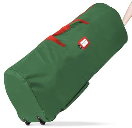 HEARDA Bolsa Arbol Navidad 230 cm, Impermeable Bolsa para Guardar Árbol de Navidad con Rueda, 600D Oxford Vert Christmas Rree Storage Bag(122 x 31 x 50 cm)