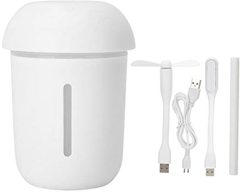Humidificador de aire de 200 ml con enchufe USB, difusor de aceites aromáticos, humidificador portátil de vapor frío con función de iones negativos, generador de niebla en forma de (humidificador de