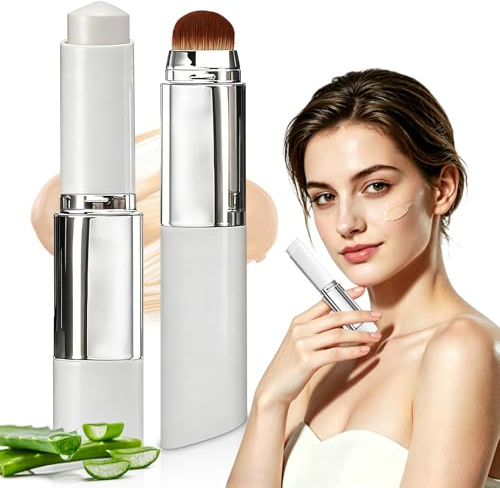 Faccelove Foundation Stick mit Pinsel, 2-in-1 Color Changing Foundation mit LSF 15, Automatische Farbanpassung, Langanhaltend & Feuchtigkeitsspendend, Natürliches Finish für Alle Hauttypen