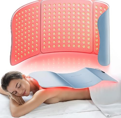 Hello Face 76 x 30 cm Großes Infrarot Lichttherapie Matte, 36W Rotlichttherapie Gürtel mit 792 LED Chips, 660nm & 850nm, Körpertherapie Panel zur Schmerzlinderung